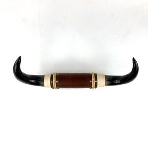 Vintage Mounted Steer Horns 25" Wall Mounted Leather